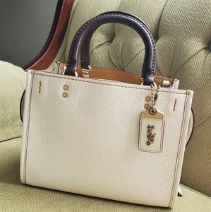 Coach Rogue 25 Chalk w/Oxblood